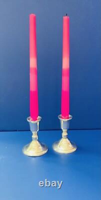 Sterling Candlesticks Duchin CreationVtg Pair of 3 3/4 H Weighted Bottoms