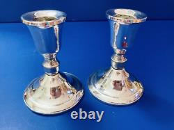 Sterling Candlesticks Duchin CreationVtg Pair of 3 3/4 H Weighted Bottoms