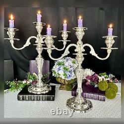Sterling Gorham Louis XV Candelabras Vintage Large Centerpiece Candle Holders 2