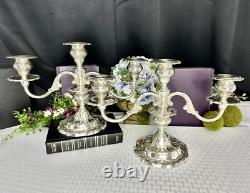 Sterling Gorham Louis XV Candelabras Vintage Large Centerpiece Candle Holders 2