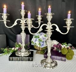 Sterling Gorham Louis XV Candelabras Vintage Large Centerpiece Candle Holders 2