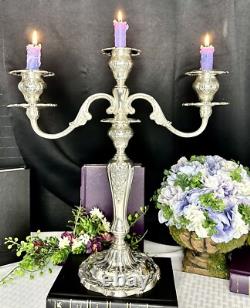 Sterling Gorham Louis XV Candelabras Vintage Large Centerpiece Candle Holders 2