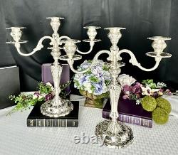Sterling Gorham Louis XV Candelabras Vintage Large Centerpiece Candle Holders 2