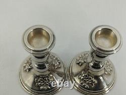Sterling Pair of Candle Stick Holders Beautiful Rare Vintage