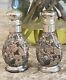 Sterling Salt Pepper Shakers Silver Overall Cheeey Blossom Pair Antique Vtg