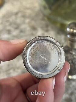 Sterling Salt Pepper Shakers Silver Overall Cheeey Blossom Pair Antique Vtg
