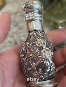 Sterling Salt Pepper Shakers Silver Overall Cheeey Blossom Pair Antique Vtg