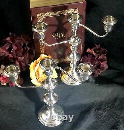 Sterling Silver 3 Arm Candelabras Candle Holders Vintage Pair