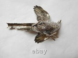 Sterling Silver 835 Belgian / Dutch / French Pheasant Birds Pair Vintage Lovely