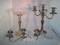 Sterling Silver Candelabra-candlesticks Pair Vtg Fisher Convertible 329 6 Pieces