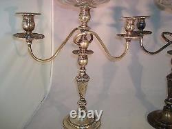 Sterling Silver Candelabra-candlesticks Pair Vtg Fisher Convertible 329 6 Pieces