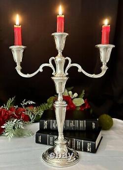 Sterling Silver Candelabras Fisher 3 Arm Candle Holders Vintage Sterling Pair