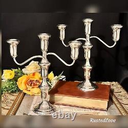 Sterling Silver Candelabras Lord Silver Vintage 3 Arm Candle Holders Sterling