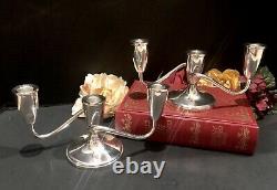 Sterling Silver Candelabras Vintage Fisher #C40 Pair Weighted 3 Arm