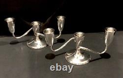 Sterling Silver Candelabras Vintage Fisher #C40 Pair Weighted 3 Arm