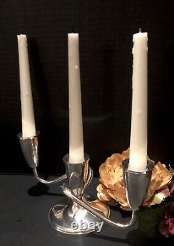 Sterling Silver Candelabras Vintage Fisher #C40 Pair Weighted 3 Arm