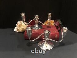 Sterling Silver Candelabras Vintage Fisher #C40 Pair Weighted 3 Arm