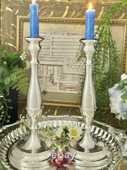 Sterling Silver Candle Holders Vintage Firenze Italy Dinner Taper Candleholders