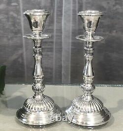 Sterling Silver Candle holders Hallmark Weighted 8.5 tall Vintage A Pair