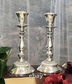 Sterling Silver Candle holders Hallmark Weighted 8.5 tall Vintage A Pair