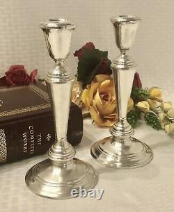 Sterling Silver Candlesticks Newport by Gorham #16218 Vintage 8.25 Pair