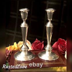 Sterling Silver Candlesticks Newport by Gorham #16218 Vintage 8.25 Pair