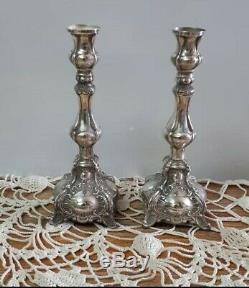 Sterling Silver Candlesticks Pair Vintage Hazorfin Height 15CM Israel Gift Rare