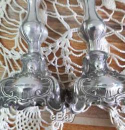 Sterling Silver Candlesticks Pair Vintage Hazorfin Height 15CM Israel Gift Rare