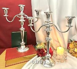 Sterling Silver Crown Candelabras Silver Candle Holders 15 Candlesticks Pair