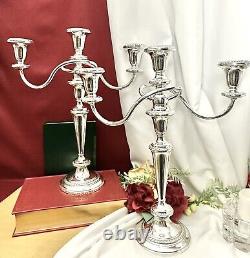 Sterling Silver Crown Candelabras Silver Candle Holders 15 Candlesticks Pair