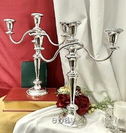 Sterling Silver Crown Candelabras Silver Candle Holders 15 Candlesticks Pair