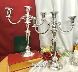 Sterling Silver Crown Candelabras Silver Candle Holders 15 Candlesticks Pair