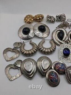 Sterling Silver Mexican Taxco Earrings Pairs Jewelry Lot Vintage Antique Estate