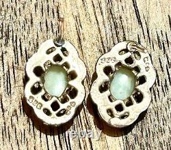 Sterling Silver Opal Earrings Vintage Stud Pierced Ear Brilliant Color Gemstones