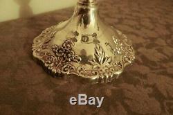 Sterling Silver Pair Fisher English Rose Vintage Large Ornate Candelabra Heavy