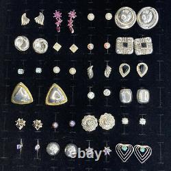 Sterling Silver Pierced Lot Vintage Earring Wear Excellent Condition 23 Pair 92g