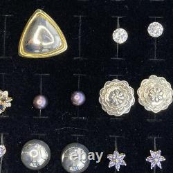 Sterling Silver Pierced Lot Vintage Earring Wear Excellent Condition 23 Pair 92g