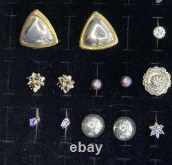 Sterling Silver Pierced Lot Vintage Earring Wear Excellent Condition 23 Pair 92g