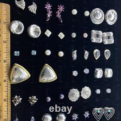 Sterling Silver Pierced Lot Vintage Earring Wear Excellent Condition 23 Pair 92g
