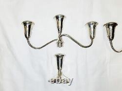 Sterling Silver Reed Barton 432 Candelabras 2 pc Vintage Candlesticks