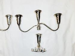 Sterling Silver Reed Barton 432 Candelabras 2 pc Vintage Candlesticks