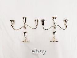 Sterling Silver Reed Barton 432 Candelabras 2 pc Vintage Candlesticks