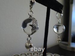 Sterling Silver Vintage Pools of Light Floral Banded Earrings with Hearts