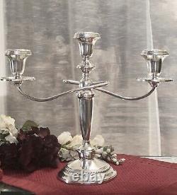 Sterling Silver Weighted Candelabras 15 Vintage Large Discount Dents Pair