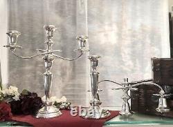 Sterling Silver Weighted Candelabras 15 Vintage Large Discount Dents Pair