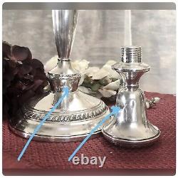 Sterling Silver Weighted Candelabras 15 Vintage Large Discount Dents Pair