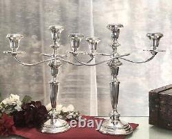 Sterling Silver Weighted Candelabras 15 Vintage Large Discount Dents Pair