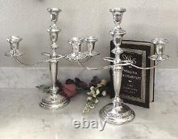 Sterling Silver Weighted Candelabras 15 Vintage Large Discount Dents Pair