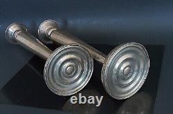 Sterling Silver Weighted Vintage Pair Candlesticks Holders 10'