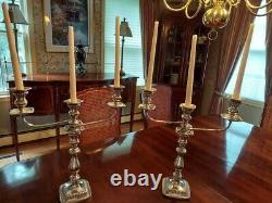 Sterling silver candelabra pair excellent vintage condition